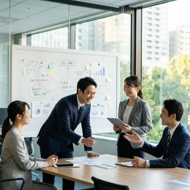 チームでの打ち合わせ